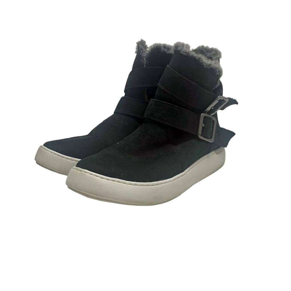 ROCKPORT Cobb Hill Collection ELYSSE Black Fur Suede Ankle Boots | 7
